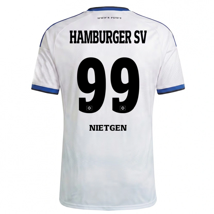 DanxenレディースMarvin Nietgen#99ホワイト ブラック ブルーホームシャツ2026/27ジャージーユニフォーム
