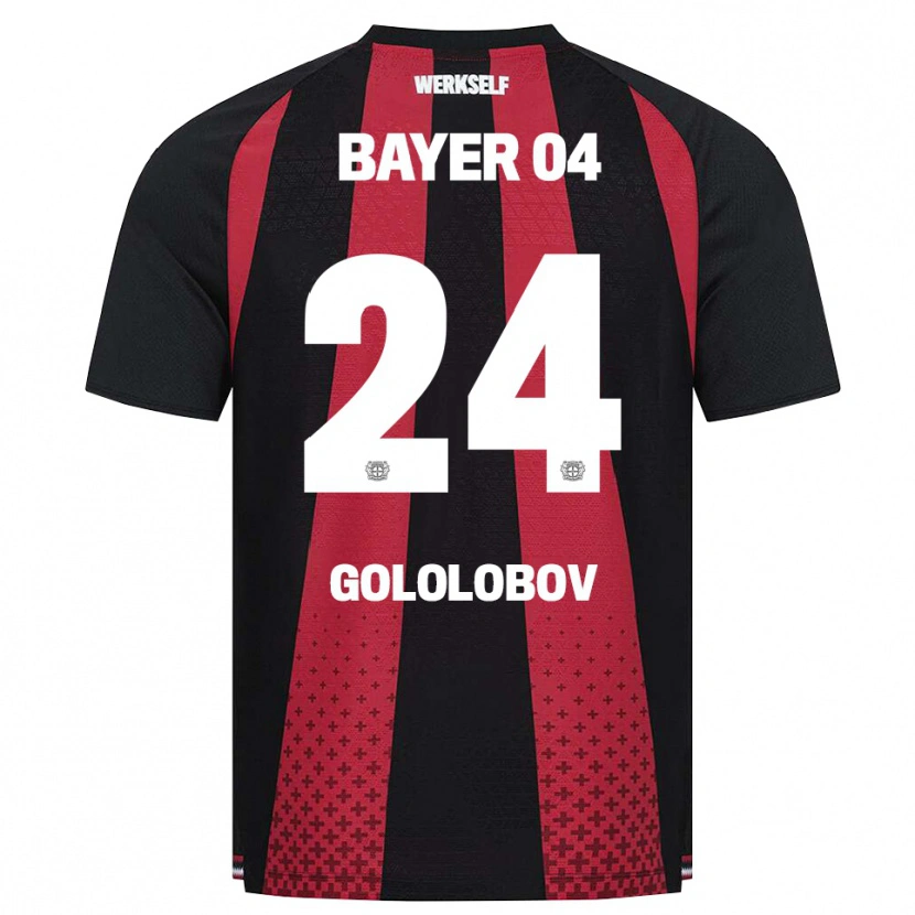 DanxenレディースMaksym Gololobov#24ブラック ホワイト レッドホームシャツ2026/27ジャージーユニフォーム