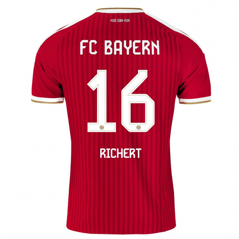 DanxenレディースLeonhard Richert#16レッド ホワイト ブルーホームシャツ2026/27ジャージーユニフォーム