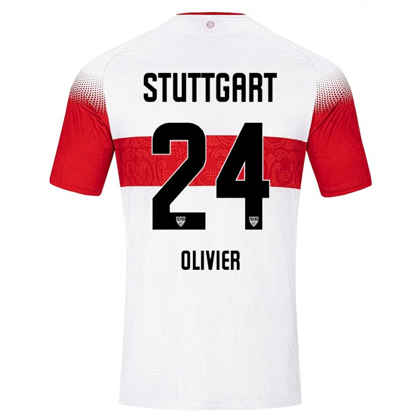 Danxenレディースクリストファー・チャール・オリビエー#24ホワイト レッド イエローホームシャツ2026/27ジャージーユニフォーム