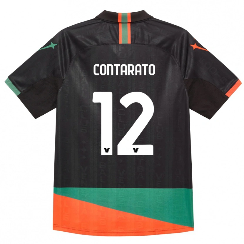 DanxenレディースEttore Contarato#12ブラック オレンジ グリーンホームシャツ2026/27ジャージーユニフォーム