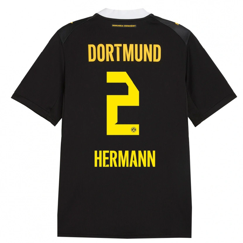 DanxenレディースBen Hermann#2ブラック レッド イエローアウェイシャツ2026/27ジャージーユニフォーム