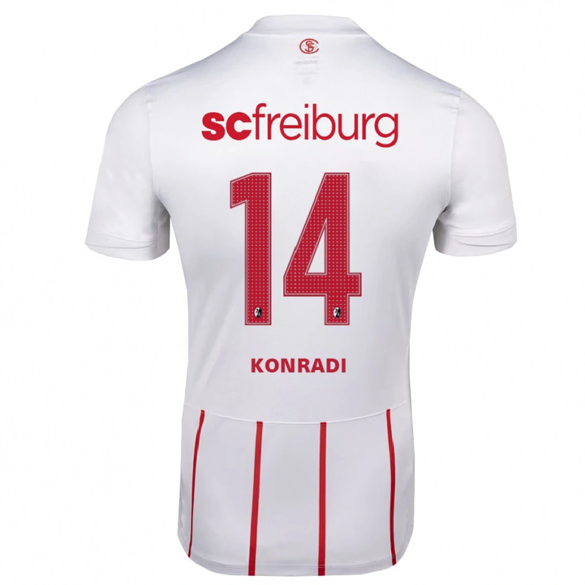 DanxenレディースLennart Konradi#14ホワイト レッド イエローアウェイシャツ2026/27ジャージーユニフォーム