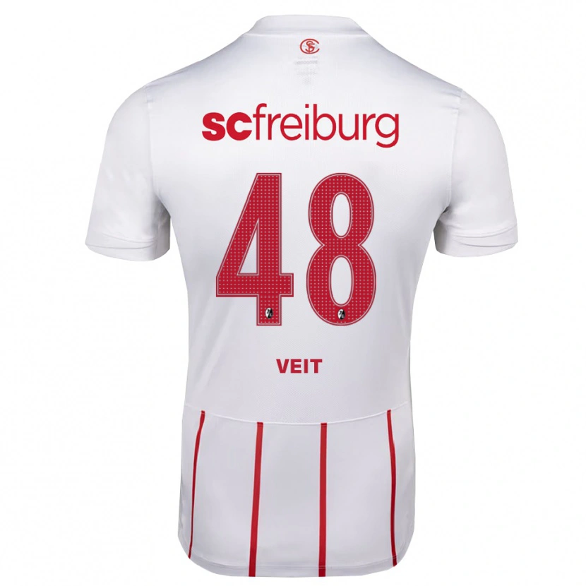 DanxenレディースJannik Veit#48ホワイト レッド イエローアウェイシャツ2026/27ジャージーユニフォーム
