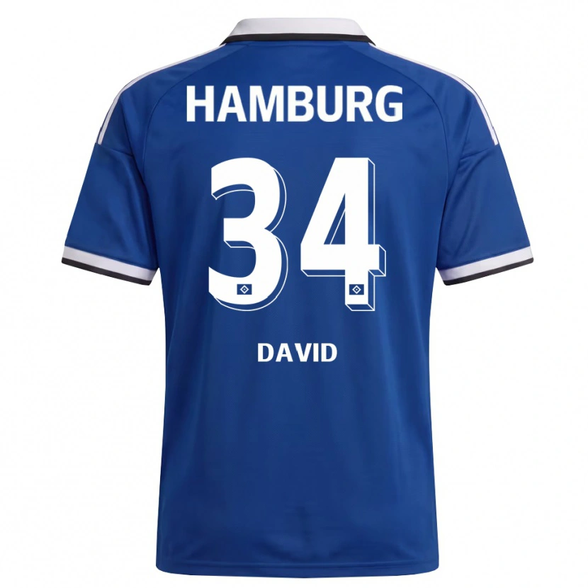Danxenレディースヨナス・ダビド#34ホワイト ブルーアウェイシャツ2026/27ジャージーユニフォーム