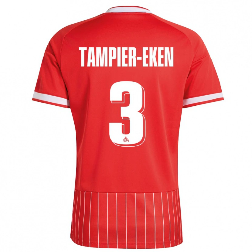 DanxenレディースPierre Tampier-Eken#3レッド ホワイト グリーンアウェイシャツ2026/27ジャージーユニフォーム