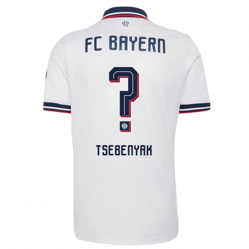 DanxenレディースDmytro Tsebenyak#0ホワイト グレー レッドアウェイシャツ2026/27ジャージーユニフォーム