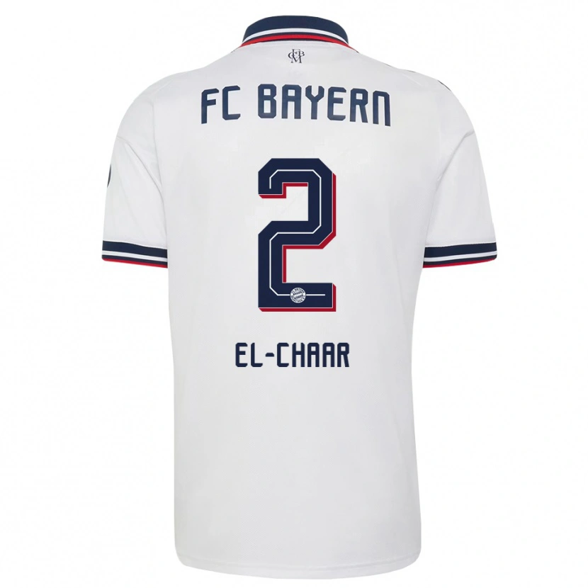 DanxenレディースAdam El-Chaar#2ホワイト グレー レッドアウェイシャツ2026/27ジャージーユニフォーム