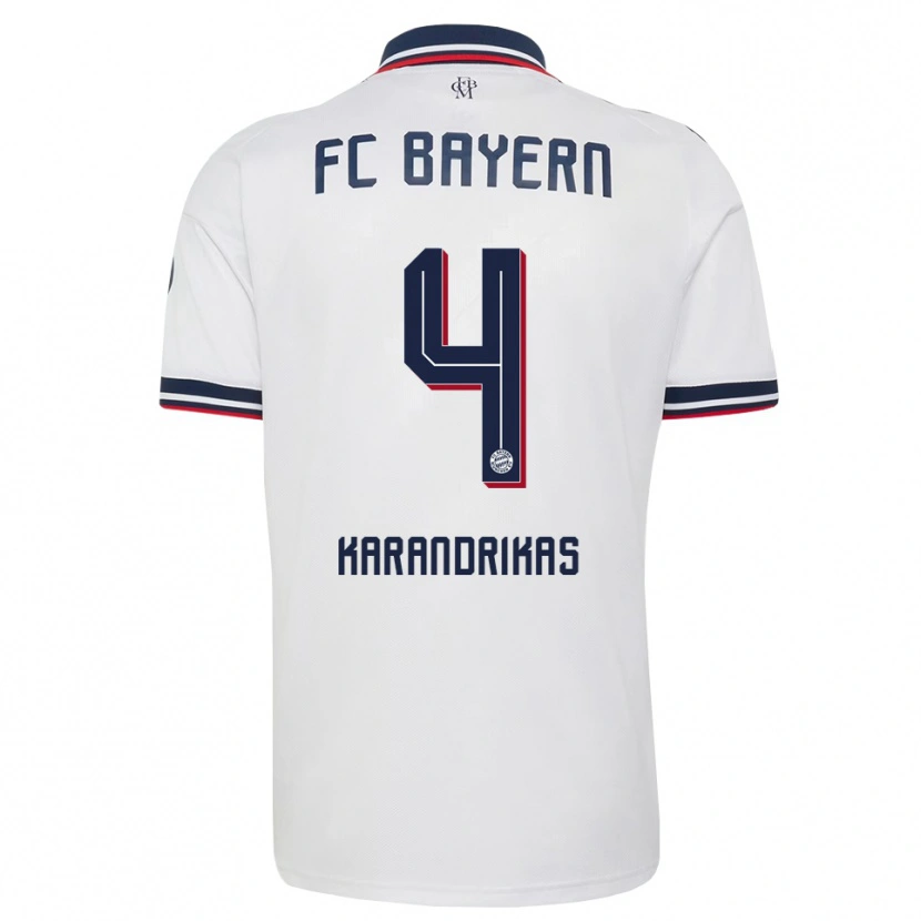 DanxenレディースKonstantinos Karandrikas#4ホワイト グレー レッドアウェイシャツ2026/27ジャージーユニフォーム