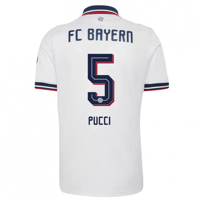 DanxenレディースXaver Pucci#5ホワイト グレー レッドアウェイシャツ2026/27ジャージーユニフォーム