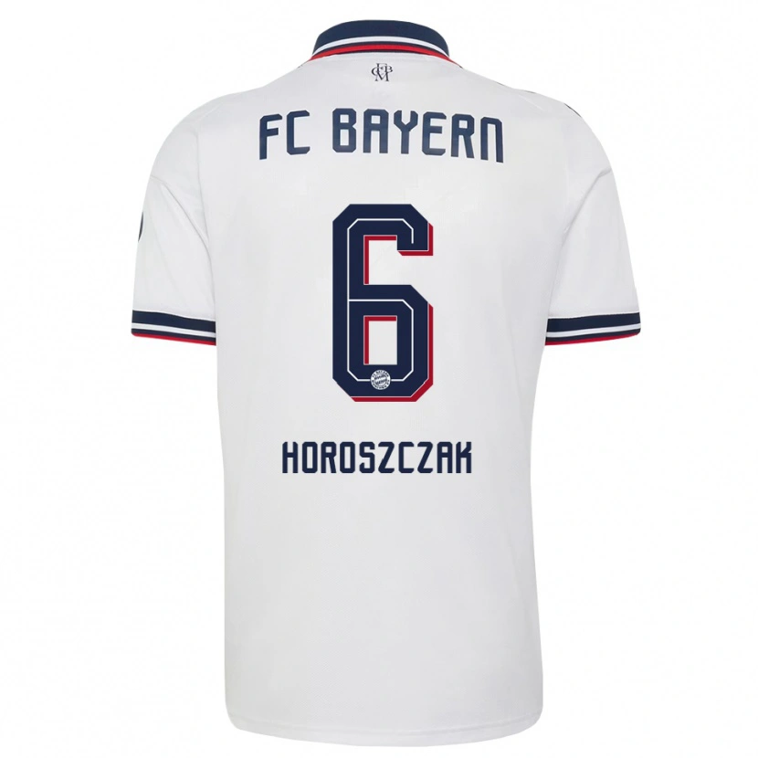DanxenレディースKuba Horoszczak#6ホワイト グレー レッドアウェイシャツ2026/27ジャージーユニフォーム