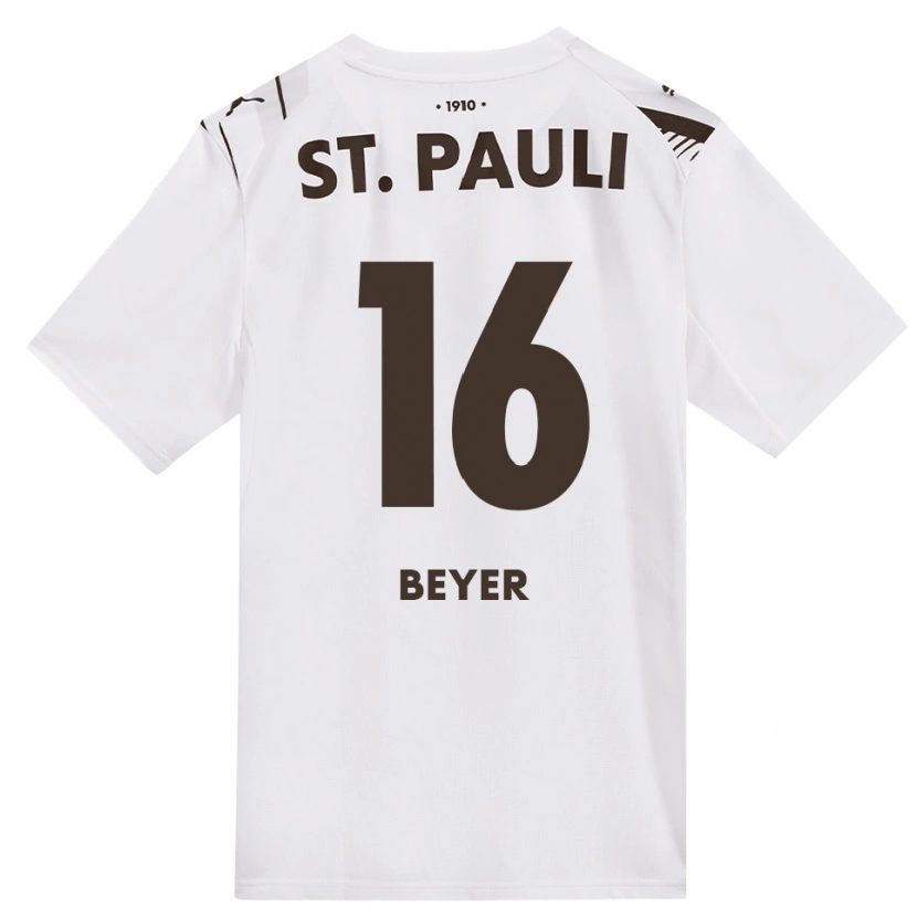 DanxenレディースLasse Beyer#16カフェ ホワイト レッドアウェイシャツ2026/27ジャージーユニフォーム