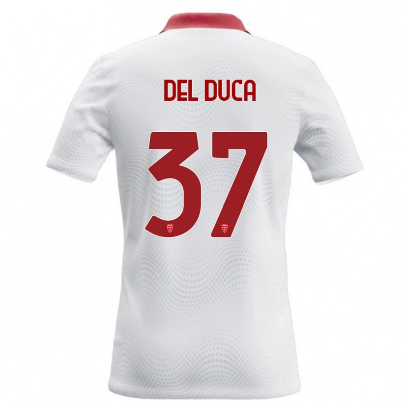 DanxenレディースJacopo Del Duca#37白 赤アウェイシャツ2026/27ジャージーユニフォーム