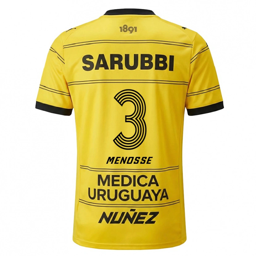 Danxenレディースエルナン・メノッセ#3黄色 黒アウェイシャツ2026/27ジャージーユニフォーム