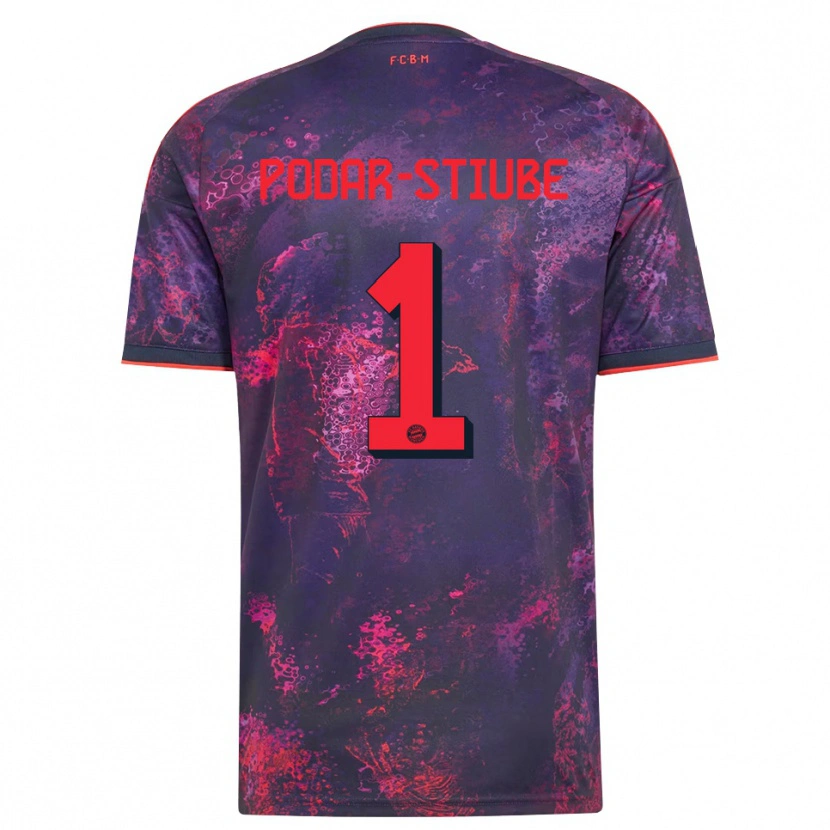 DanxenレディースDavid Podar-Stiube#1パープル レッドサードユニフォームシャツ2026/27ジャージーユニフォーム