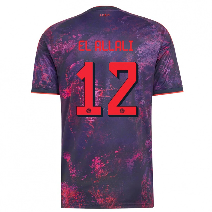 DanxenレディースJonas El Allali#12パープル レッドサードユニフォームシャツ2026/27ジャージーユニフォーム