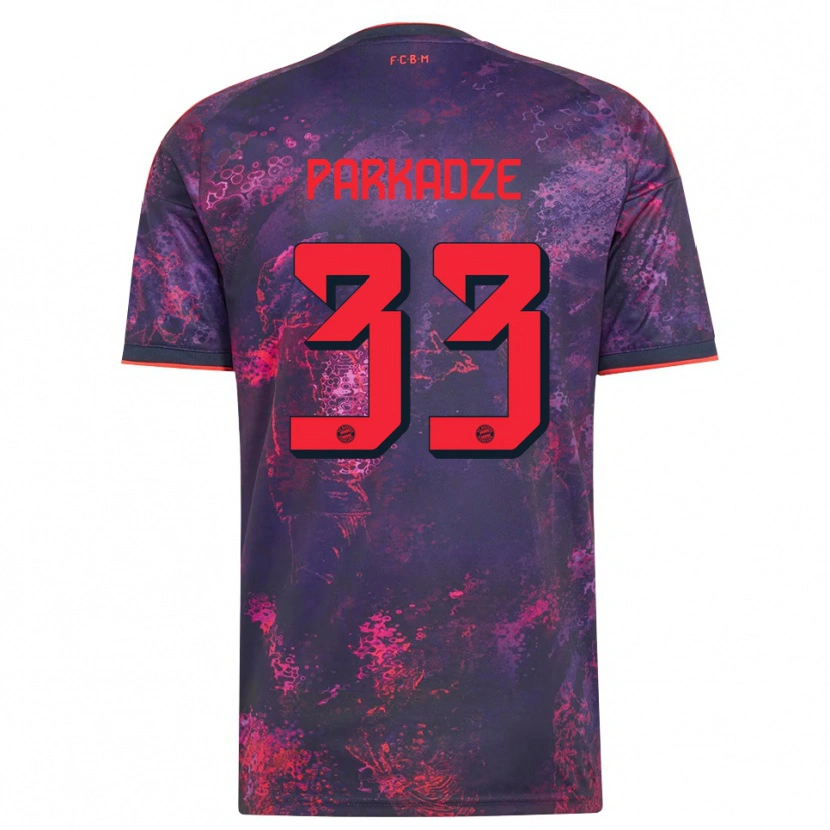 DanxenレディースLuka Parkadze#33パープル レッドサードユニフォームシャツ2026/27ジャージーユニフォーム
