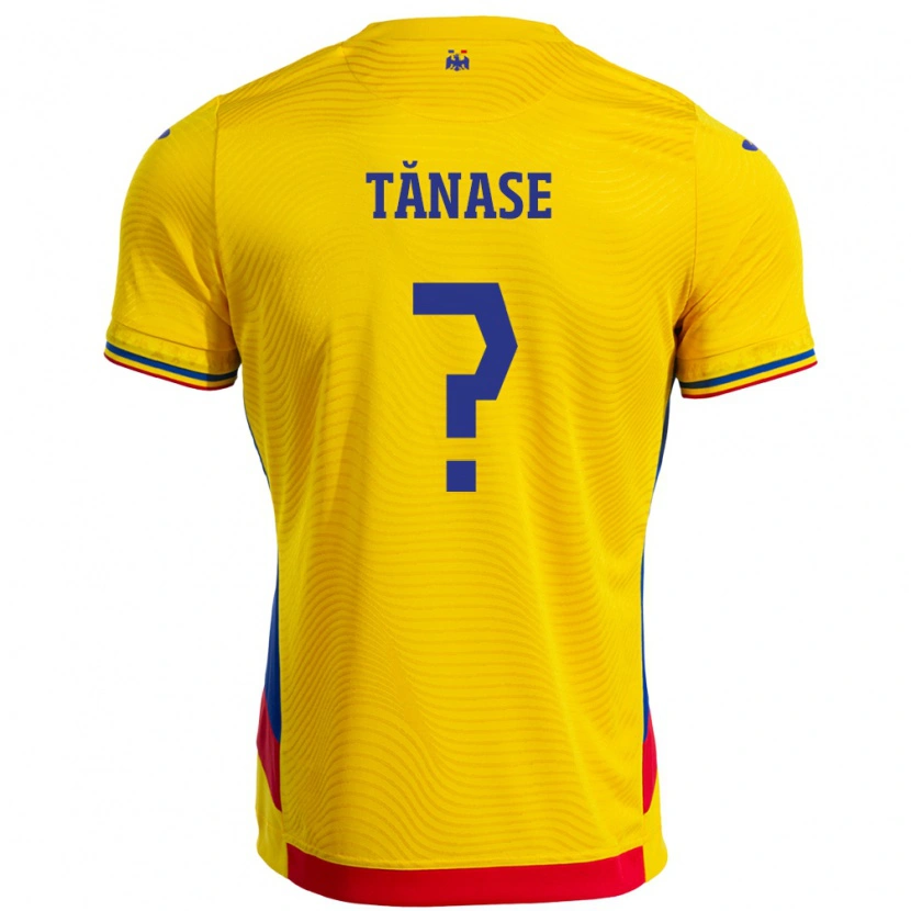 Danxenキッズルーマニアフロリン・タナセ#0イエローホームシャツ24-26ジャージーユニフォーム
