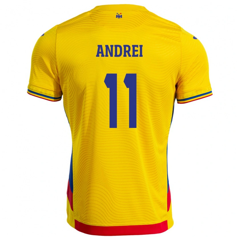 Danxenキッズルーマニアドル・アンドレイ#11イエローホームシャツ24-26ジャージーユニフォーム