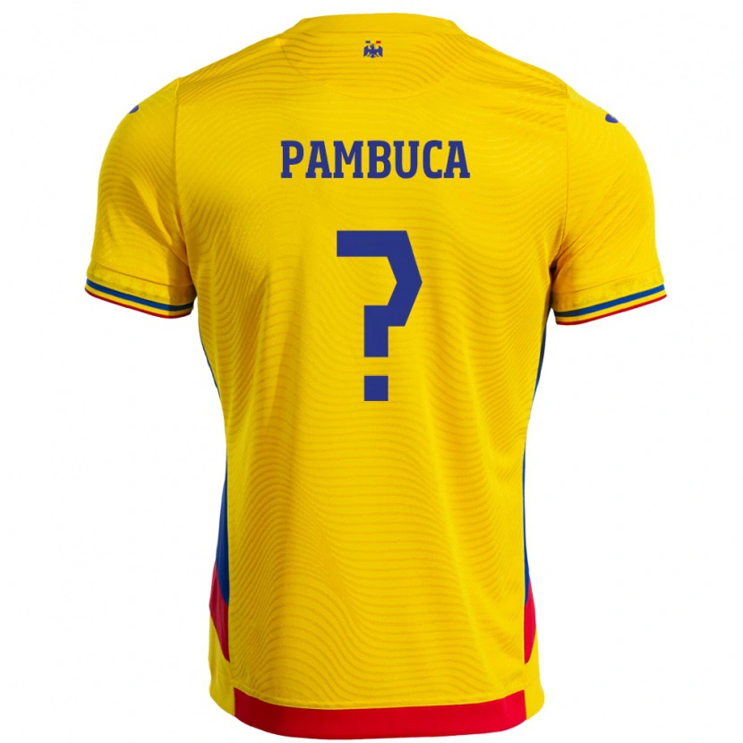 DanxenキッズルーマニアAlesio Pambuca#0イエローホームシャツ24-26ジャージーユニフォーム