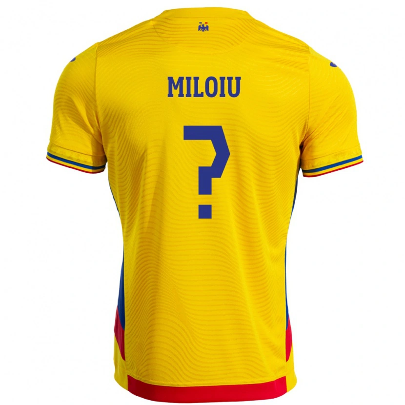DanxenキッズルーマニアAlexandru Miloiu#0イエローホームシャツ24-26ジャージーユニフォーム