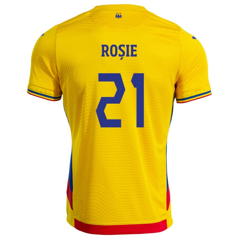 DanxenキッズルーマニアGenoveva Roșie#21イエローホームシャツ24-26ジャージーユニフォーム