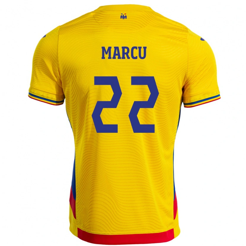 DanxenキッズルーマニアCarmen Marcu#22イエローホームシャツ24-26ジャージーユニフォーム