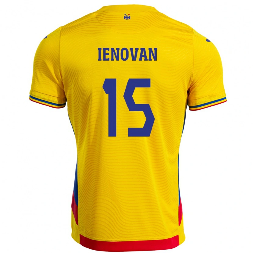 DanxenキッズルーマニアBianca Ienovan#15イエローホームシャツ24-26ジャージーユニフォーム