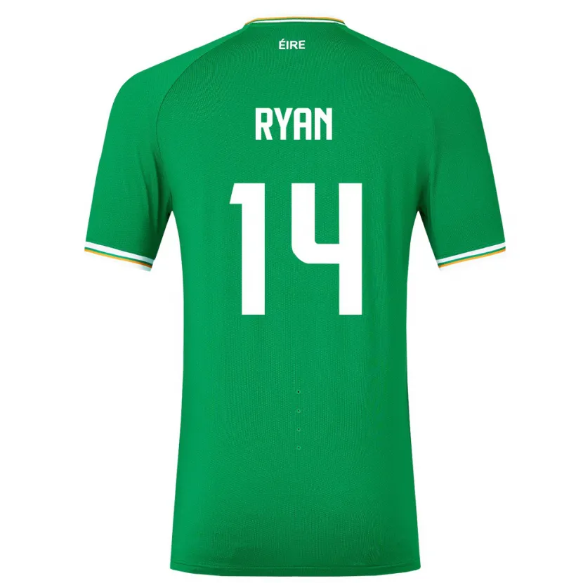 Danxenキッズアイルランド島John Ryan#14緑ホームシャツ24-26ジャージーユニフォーム