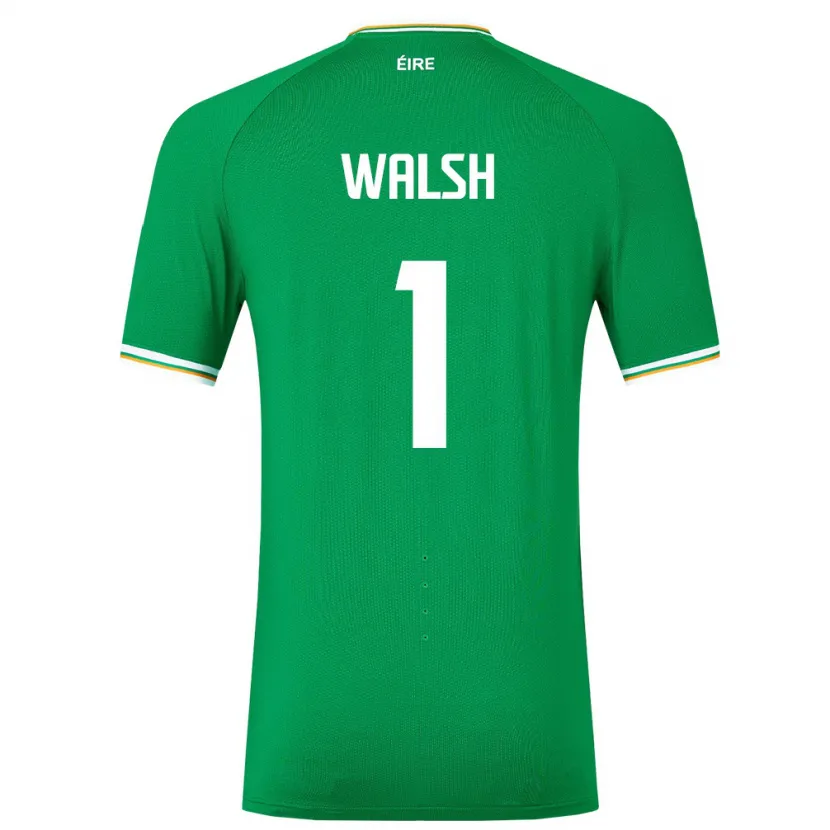 Danxenキッズアイルランド島Conor Walsh#1緑ホームシャツ24-26ジャージーユニフォーム