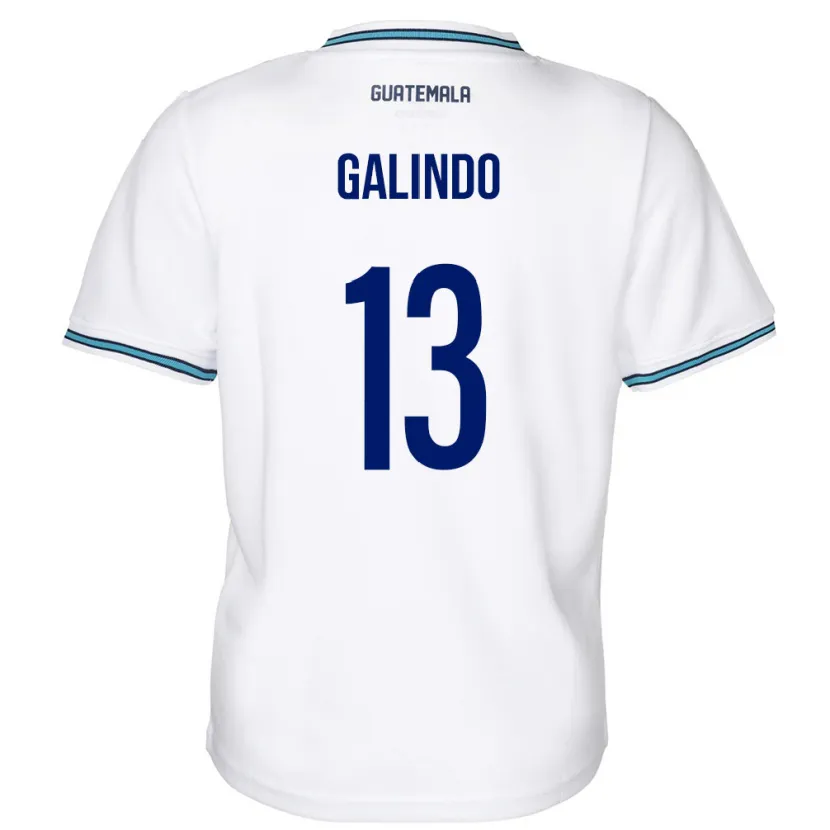 DanxenキッズグアテマラAlejandro Galindo#13白ホームシャツ24-26ジャージーユニフォーム