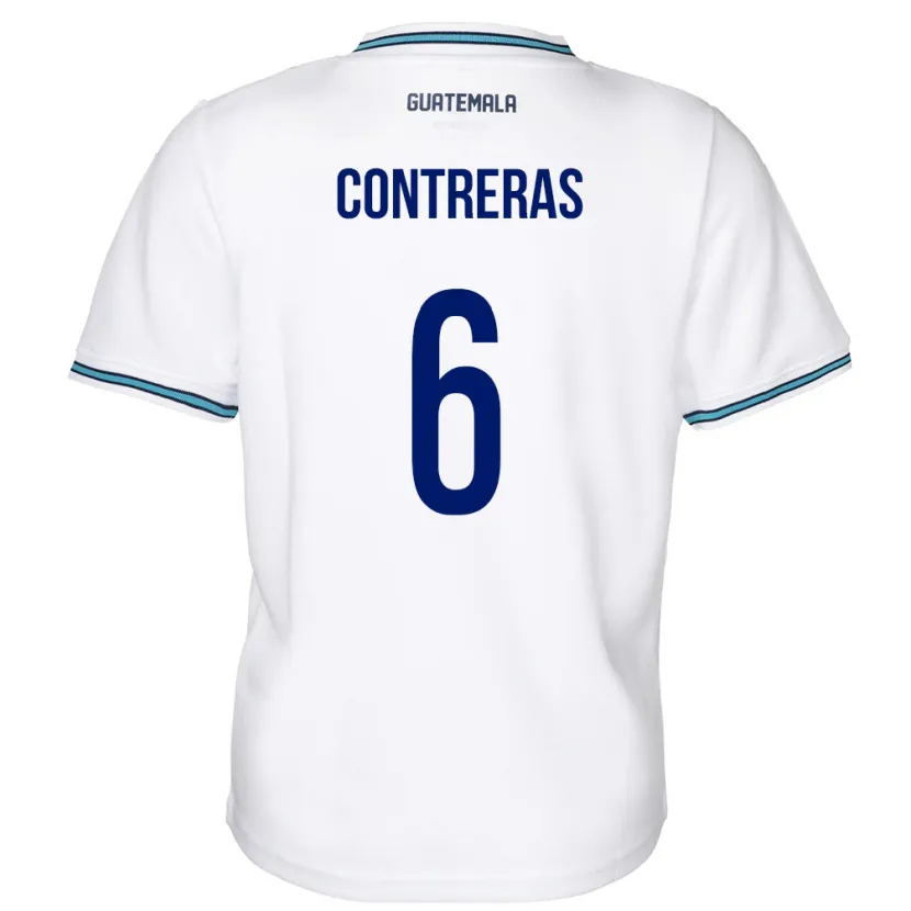 DanxenキッズグアテマラMaría Contreras#6白ホームシャツ24-26ジャージーユニフォーム