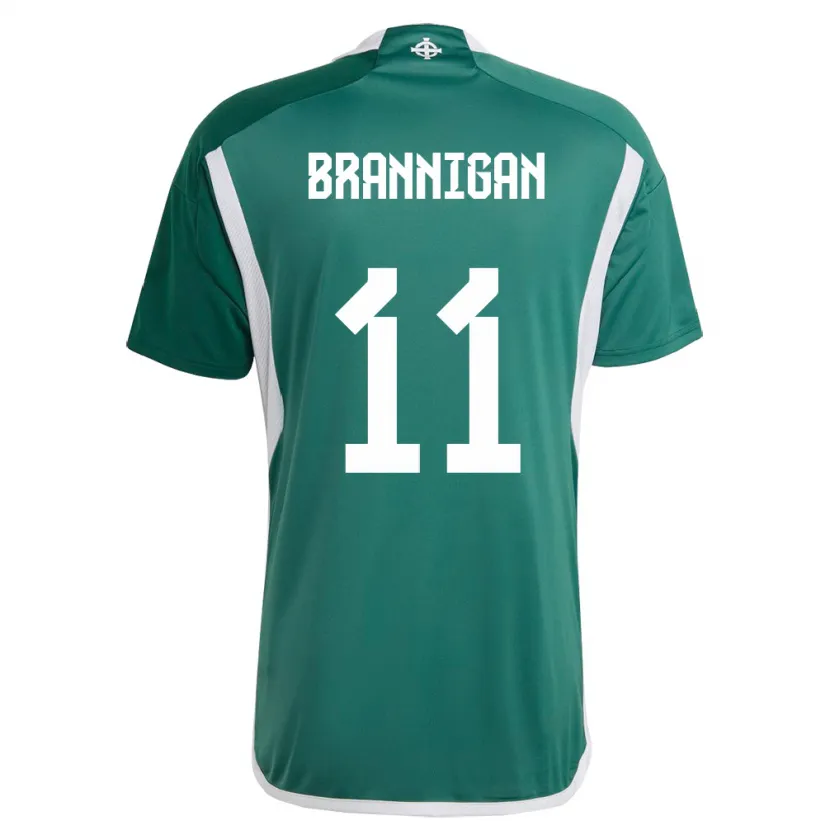 Danxenキッズ北アイルランドCole Brannigan#11緑ホームシャツ24-26ジャージーユニフォーム
