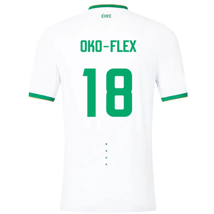 Danxenキッズアイルランド島アームストロング・オコフレックス#18白アウェイシャツ24-26ジャージーユニフォーム