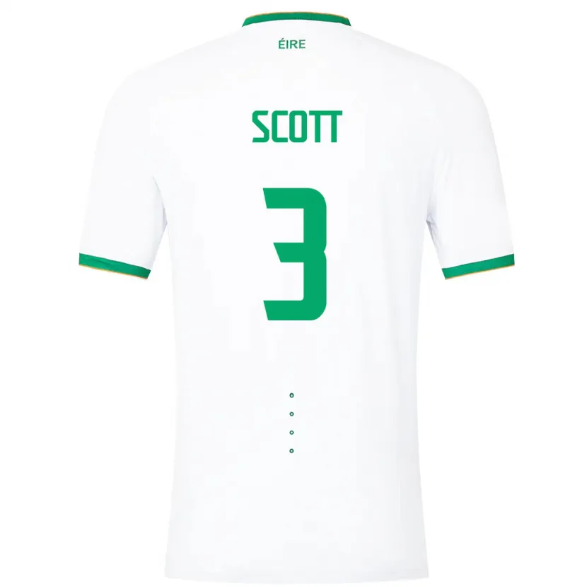 Danxenキッズアイルランド島Harriet Scott#3白アウェイシャツ24-26ジャージーユニフォーム