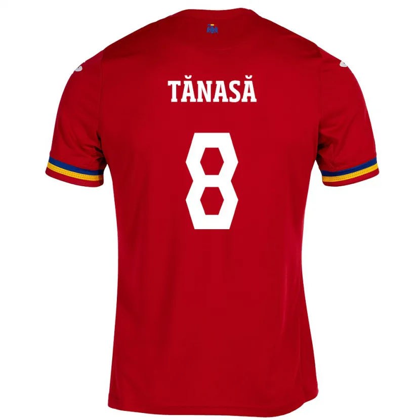 DanxenキッズルーマニアRăzvan Tănasă#8赤アウェイシャツ24-26ジャージーユニフォーム