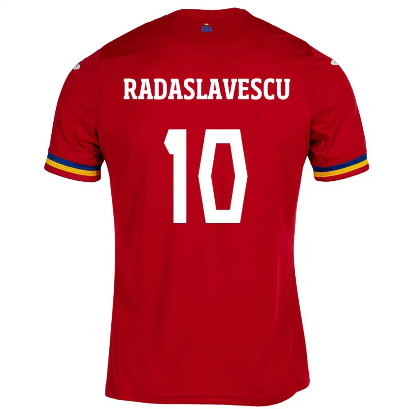 DanxenキッズルーマニアEduard Radaslavescu#10赤アウェイシャツ24-26ジャージーユニフォーム