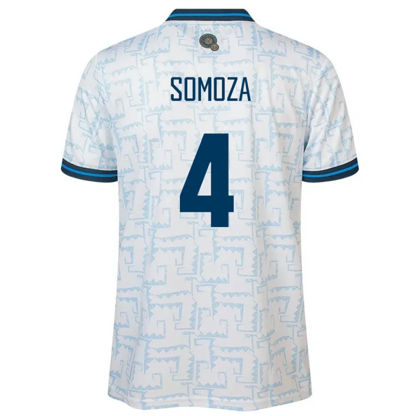 DanxenキッズエルサルバドルNéstor Somoza#4白アウェイシャツ24-26ジャージーユニフォーム