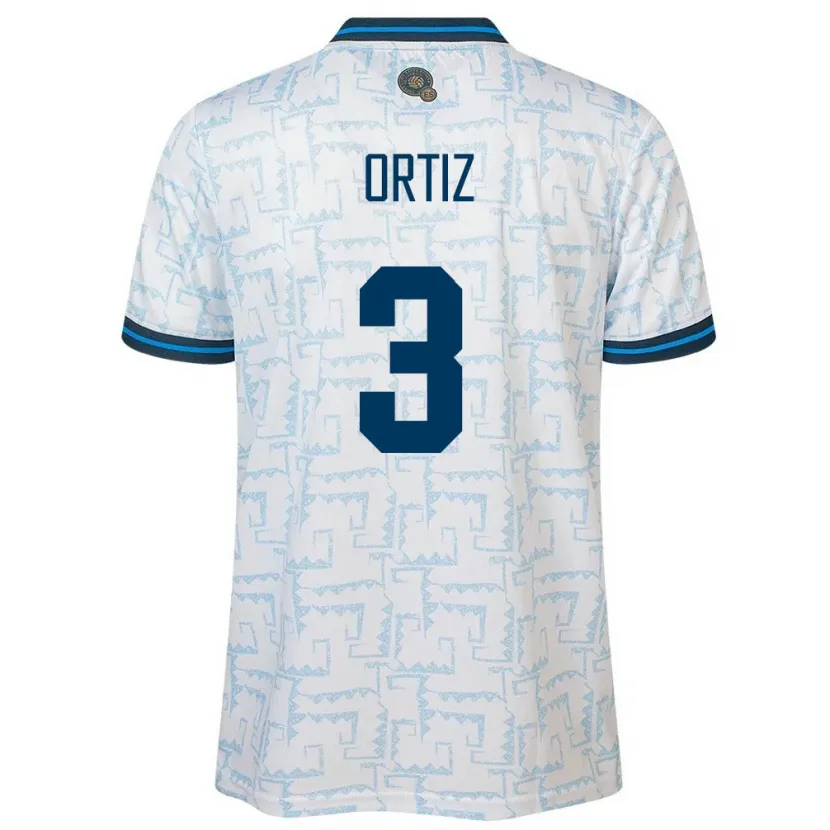 DanxenキッズエルサルバドルPriscila Ortiz#3白アウェイシャツ24-26ジャージーユニフォーム