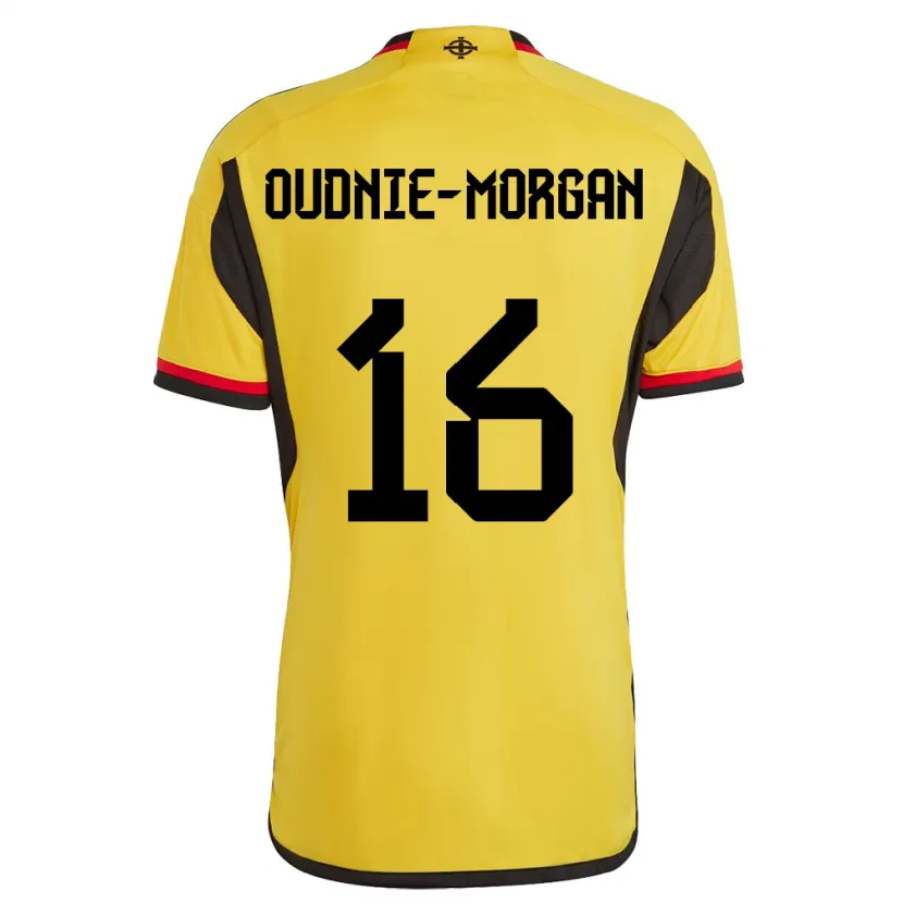 Danxenキッズ北アイルランドRio Oudnie-Morgan#16白アウェイシャツ24-26ジャージーユニフォーム