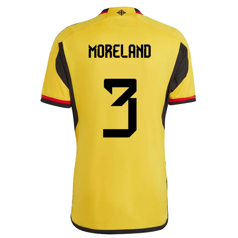 Danxenキッズ北アイルランドCalum Moreland#3白アウェイシャツ24-26ジャージーユニフォーム