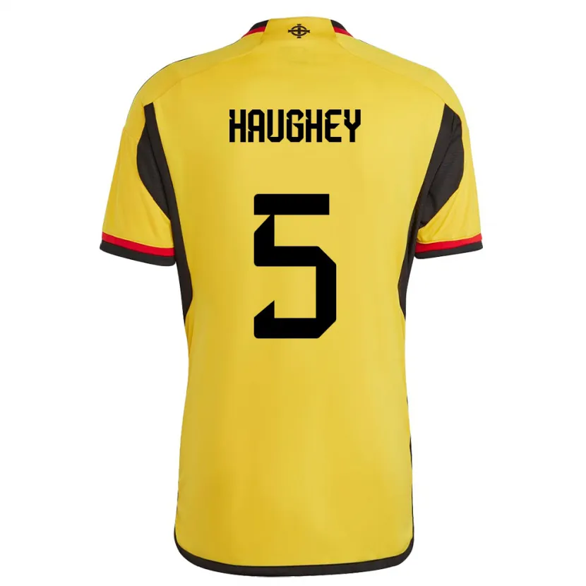 Danxenキッズ北アイルランドConor Haughey#5白アウェイシャツ24-26ジャージーユニフォーム
