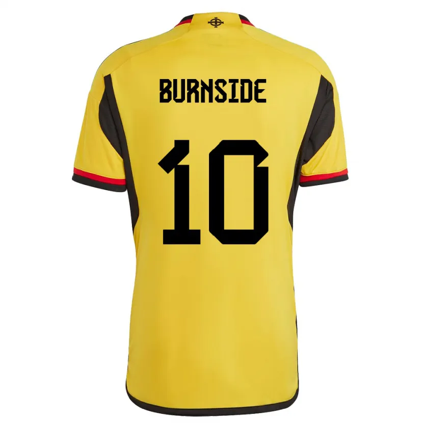 Danxenキッズ北アイルランドCallum Burnside#10白アウェイシャツ24-26ジャージーユニフォーム
