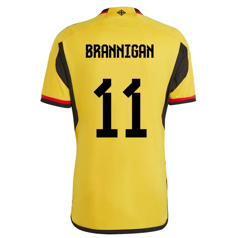 Danxenキッズ北アイルランドCole Brannigan#11白アウェイシャツ24-26ジャージーユニフォーム