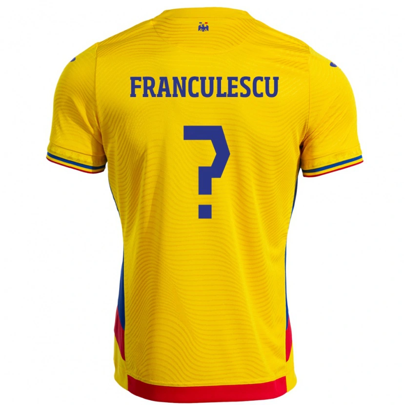 DanxenメンズルーマニアAdrian Frânculescu#0イエローホームシャツ24-26ジャージーユニフォーム