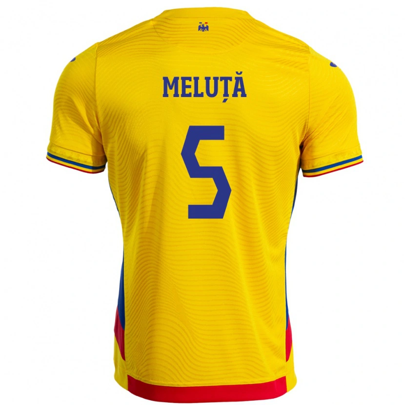 DanxenメンズルーマニアTeodora Meluță#5イエローホームシャツ24-26ジャージーユニフォーム