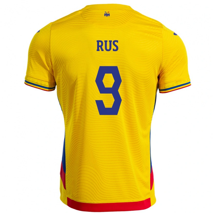 DanxenメンズルーマニアLaura Rus#9イエローホームシャツ24-26ジャージーユニフォーム