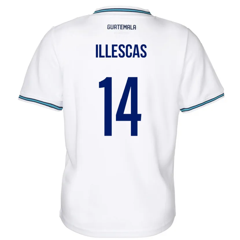 DanxenメンズグアテマラKevin Illescas#14白ホームシャツ24-26ジャージーユニフォーム