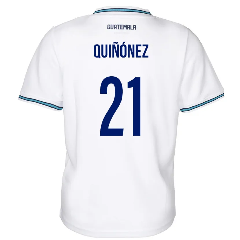DanxenメンズグアテマラAndrea Quiñónez#21白ホームシャツ24-26ジャージーユニフォーム
