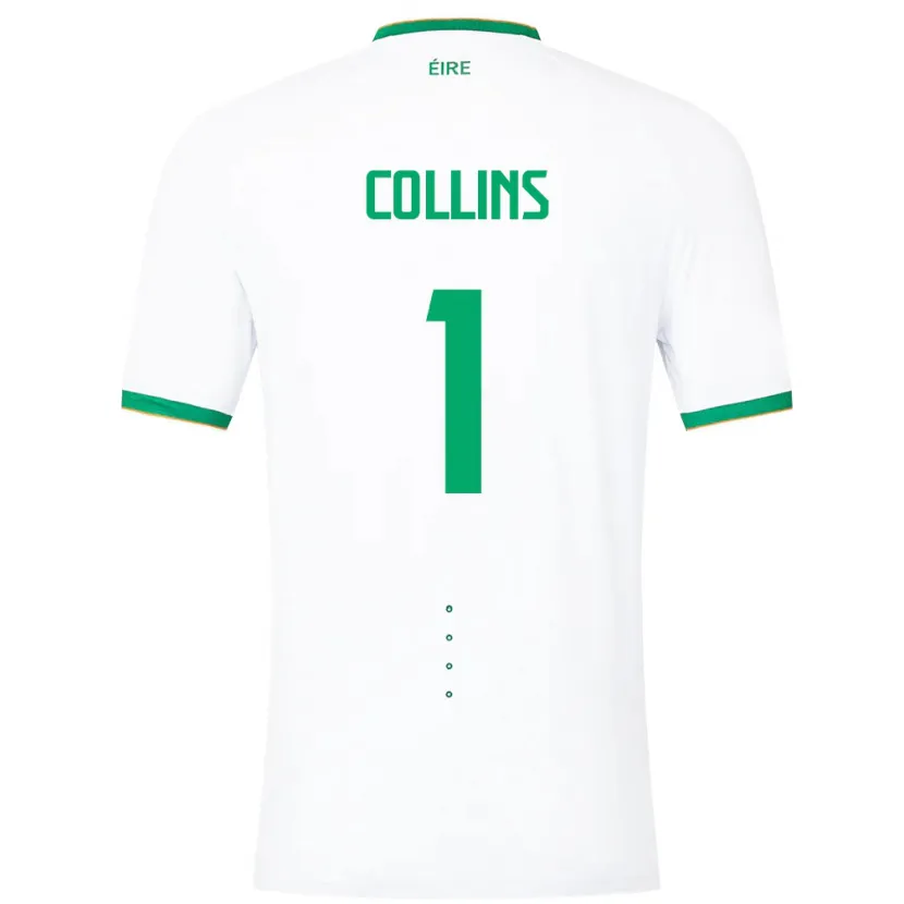 Danxenメンズアイルランド島Joe Collins#1白アウェイシャツ24-26ジャージーユニフォーム